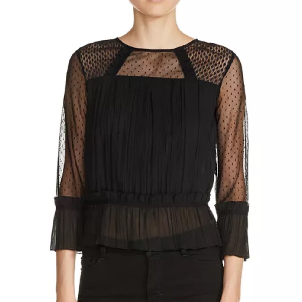 Elegant Black Sheer Women's Top